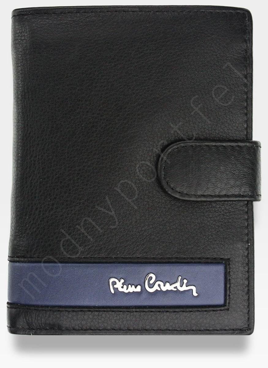 Pierre Cardin, Portfel skórzany męski, Sahara, Tilak26 326A, czarny/niebieski, ochrona RFID
