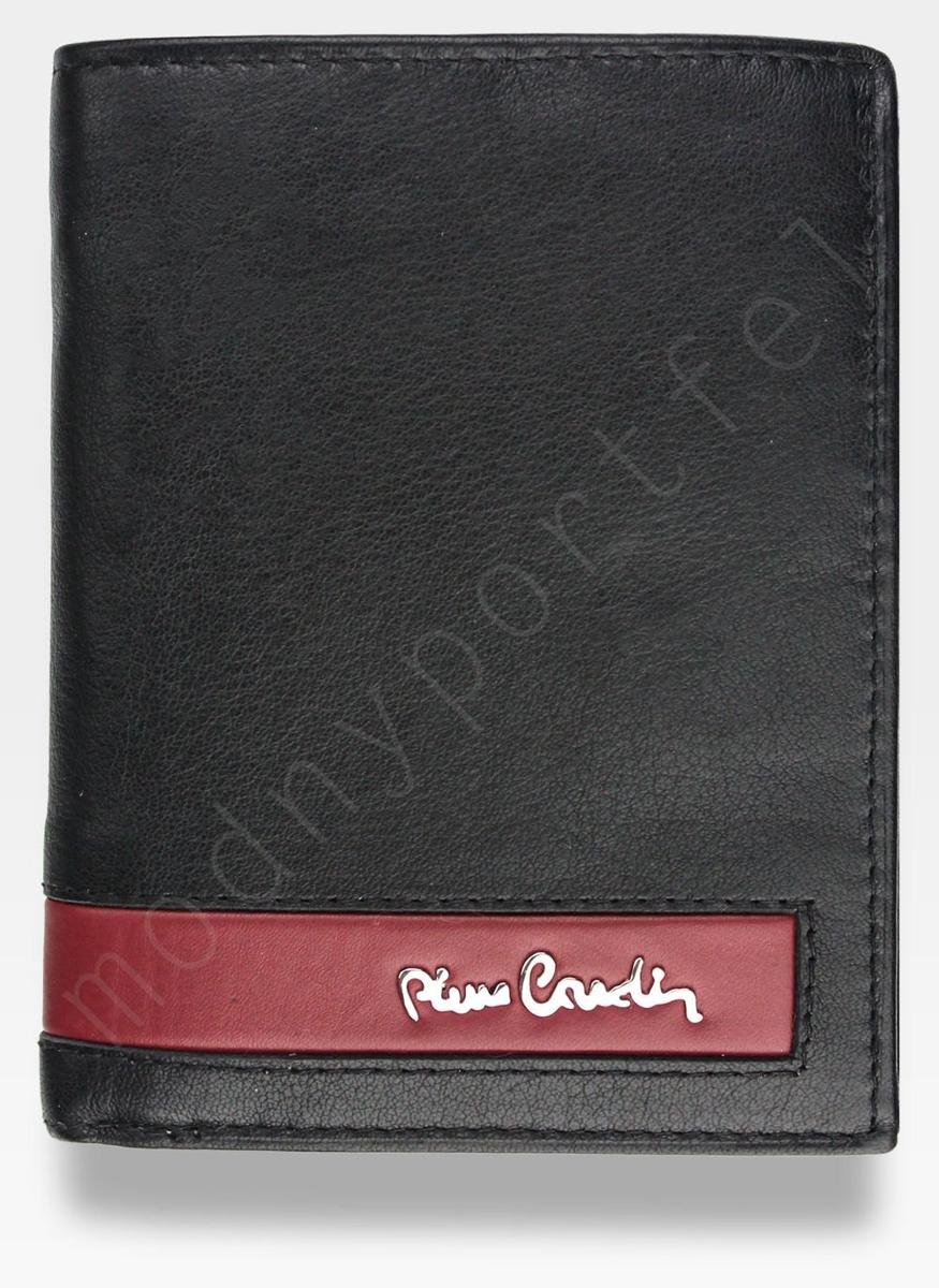 Pierre Cardin, Portfel skórzany męski, Sahara, Tilak26 326, czarny/czerwony, ochrona RFID