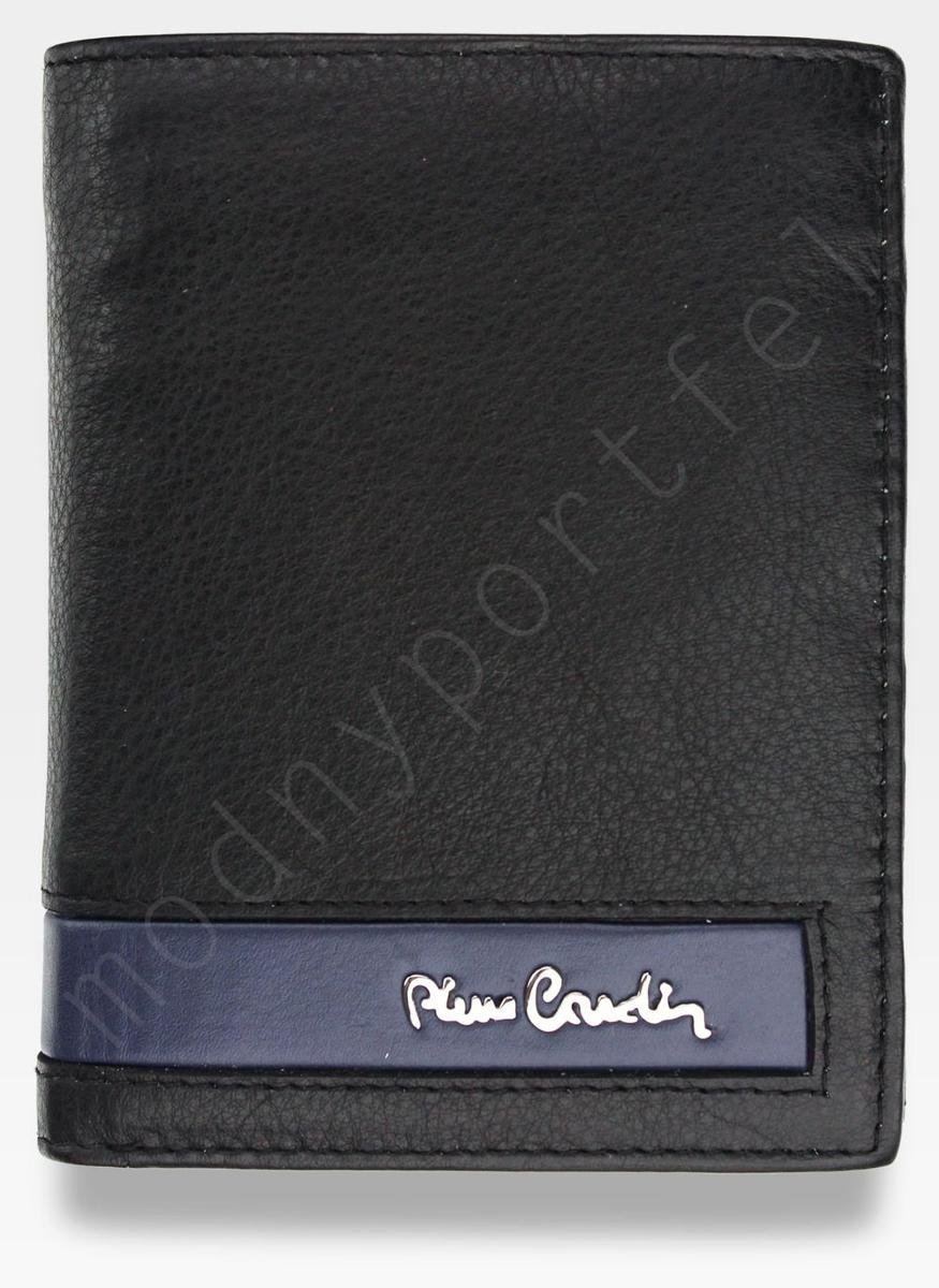 Pierre Cardin, Portfel skórzany męski, Tilak26 326, czarny/niebieski, ochrona RFID