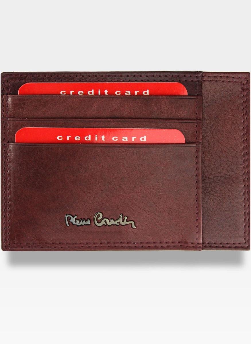 Pierre Cardin, Portfel skórzany męski, Cardholder Slim P020, bordowy