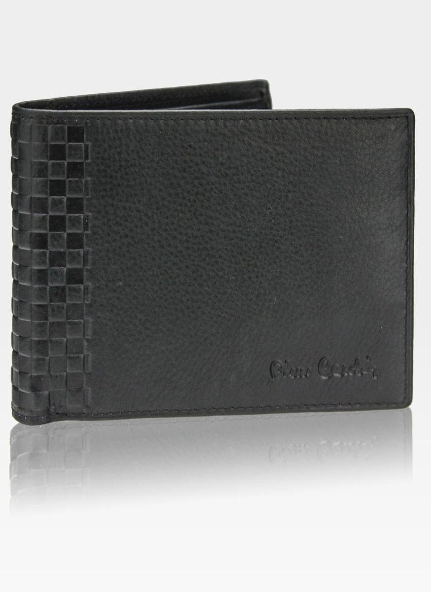 Pierre Cardin, Portfel skórzany męski, Tilak40 8805, czarny, ochrona RFID