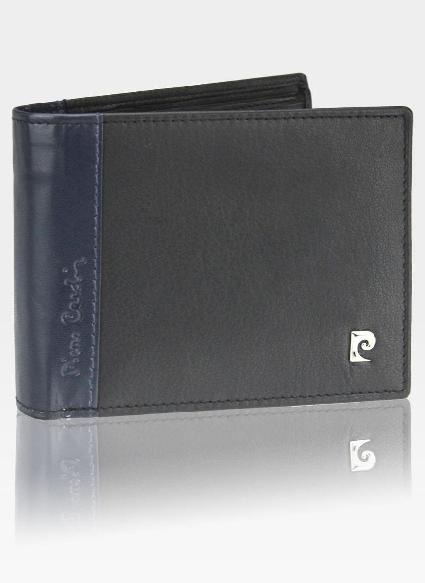 Pierre Cardin, Portfel skórzany męski, Tilak30 8805, czarny, ochrona RFID