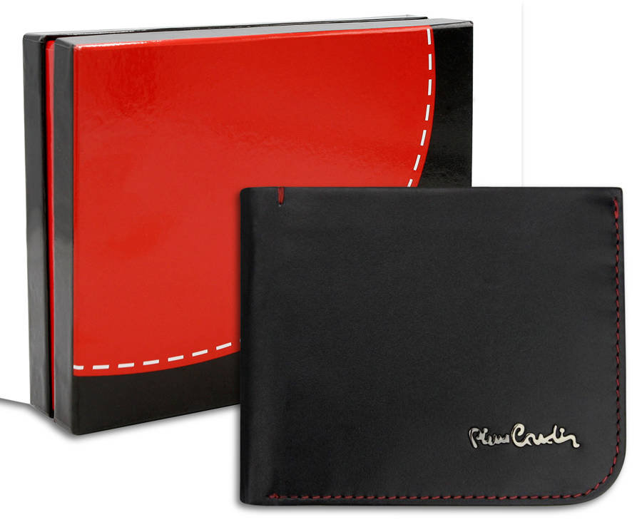 Pierre Cardin, Portfel skórzany męski, Tilak35 324, czarny, ochrona RFID