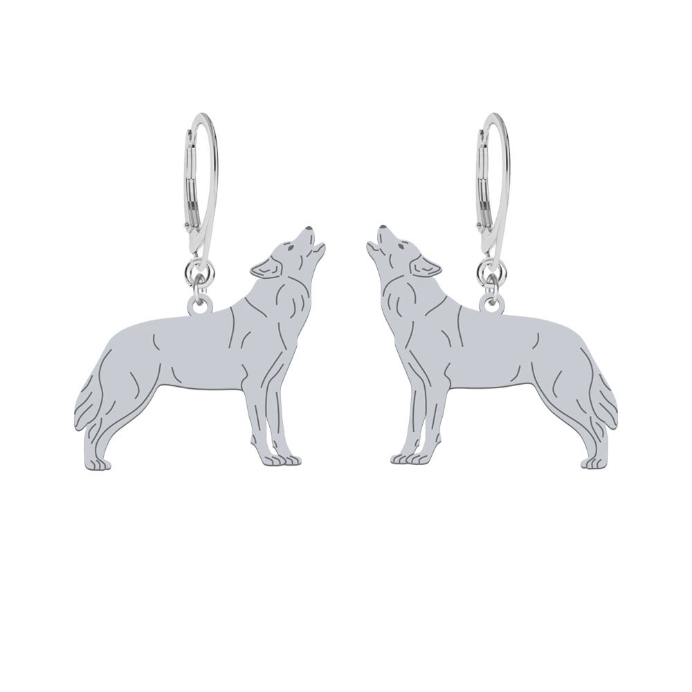 Kolczyki WILK srebro pozłacane GRAWER - MEJK Jewellery