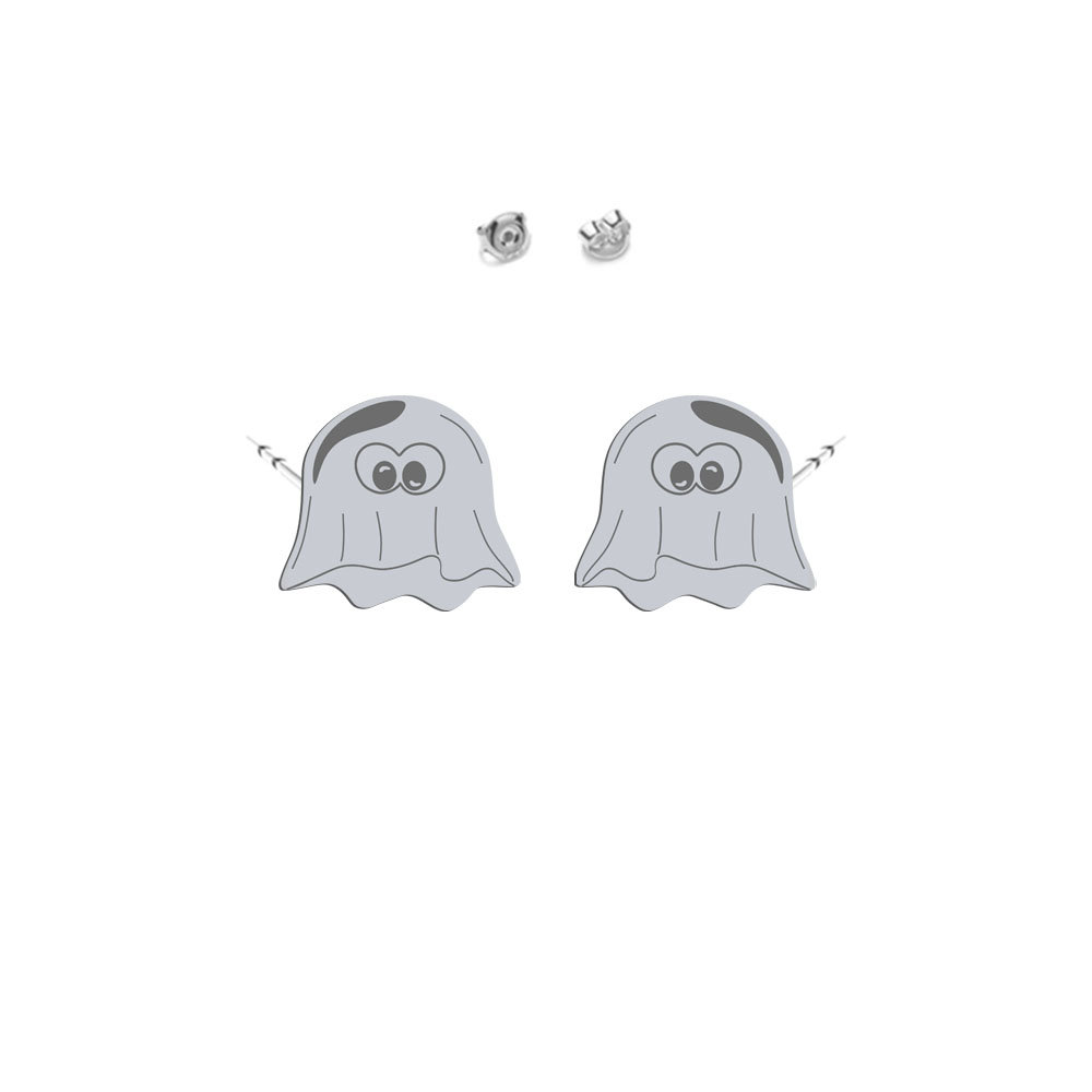 Kolczyki Halloween Duszek srebro pozłacane