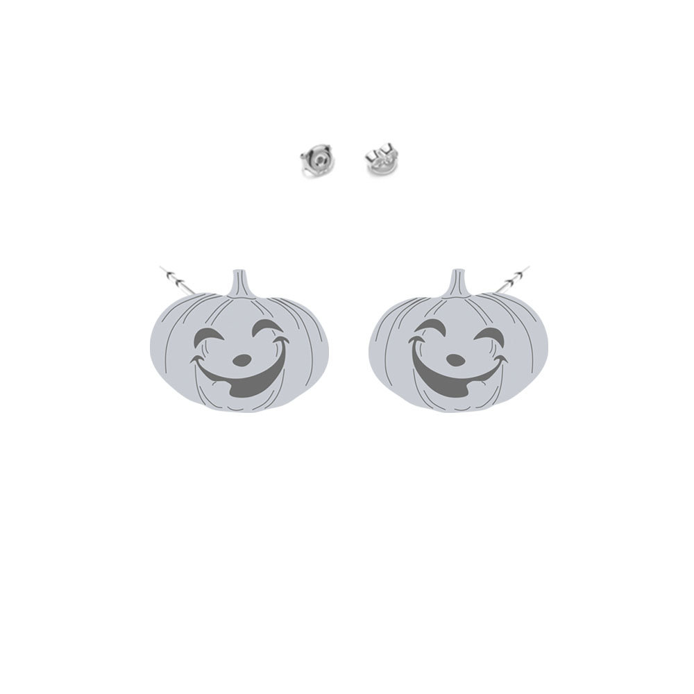Kolczyki Halloween Dynia srebro pozłacane