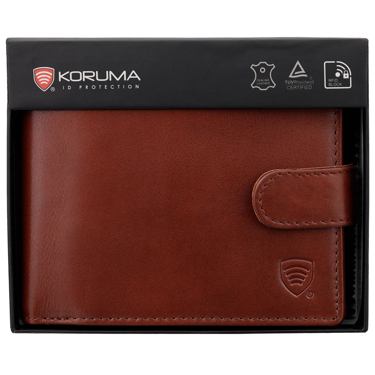 Koruma, Portfel męski skórzany RFID, czarny