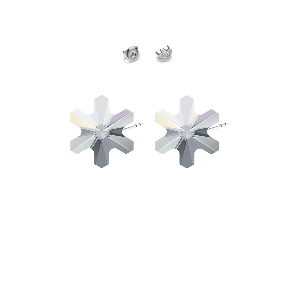 Kolczyki PŁATKI ŚNIEGU srebro pozłacane Boże Narodzenie