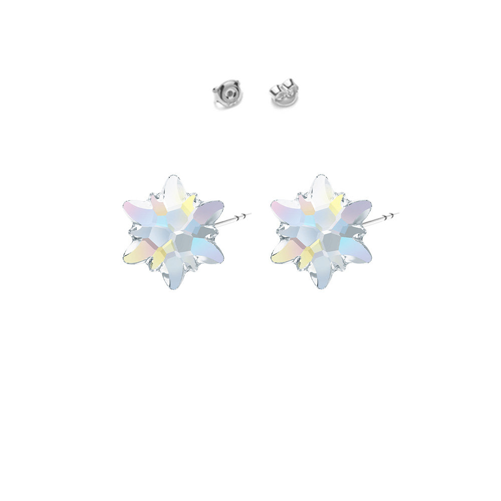 Kolczyki PŁATKI ŚNIEGU srebro pozłacane Boże Narodzenie