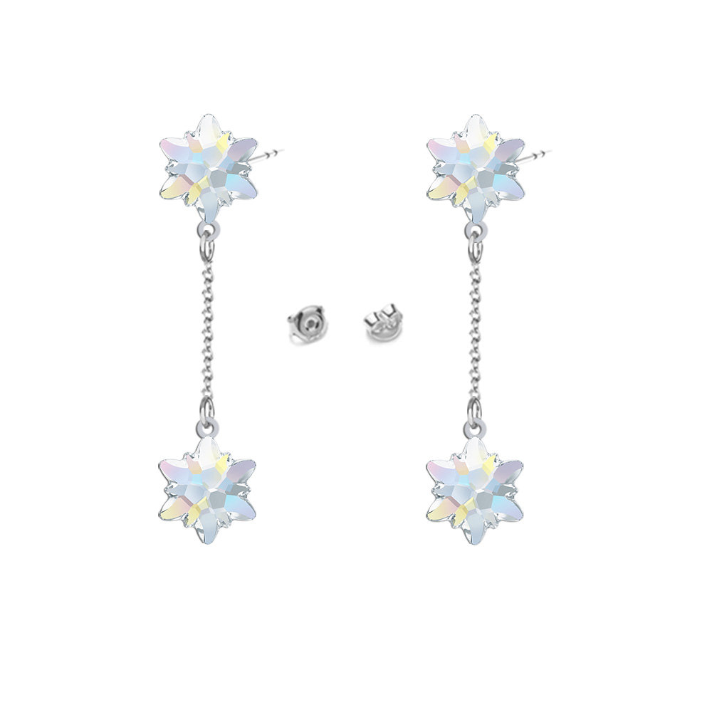 Kolczyki PŁATKI ŚNIEGU srebro pozłacane Boże Narodzenie