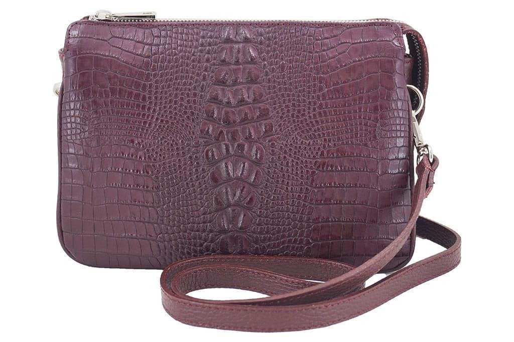 Barberini's, Torebka damska, Croco, bordowa