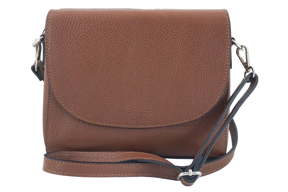 Torebka listonoszka damska - Brązowa - Brązowy