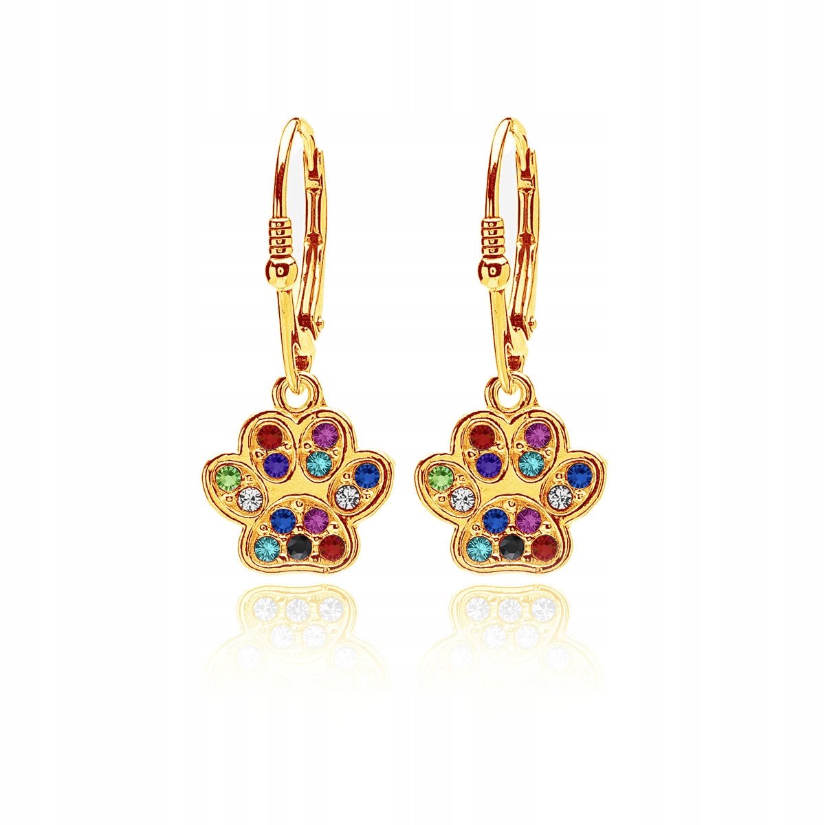 Kolczyki łapki Swarovski Elements srebro pozłacane