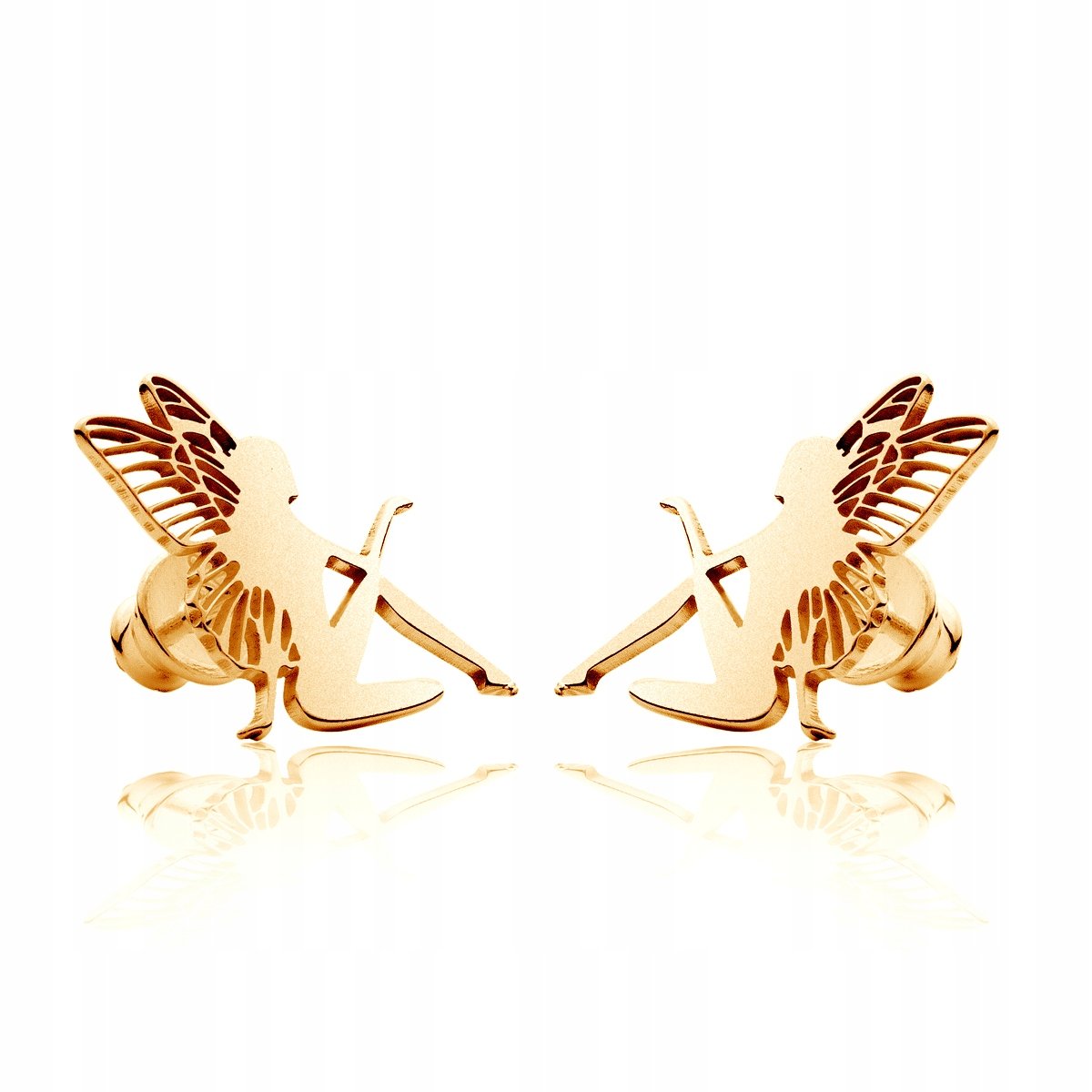 Kolczyki piny elfy srebrne pozłacane