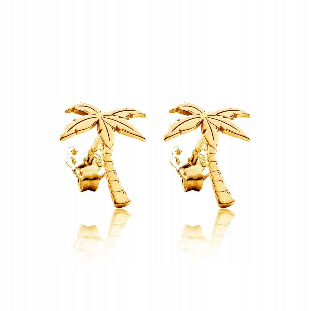 Kolczyki piny palmy srebrne pozłacane