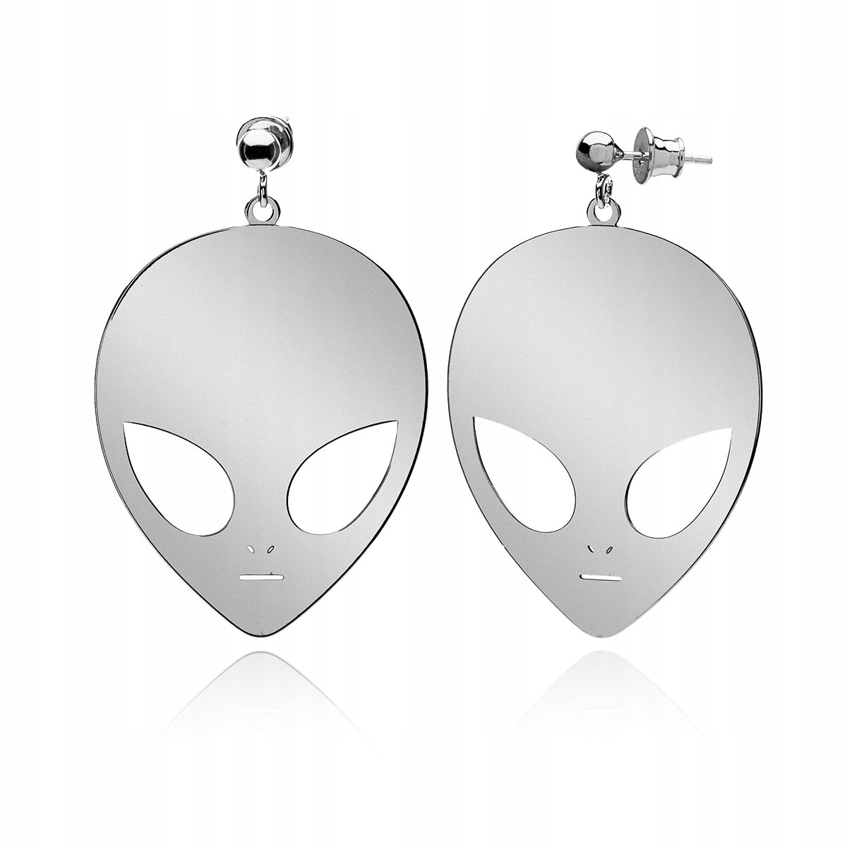 Kolczyki Alien GRAWER srebrne rodowane