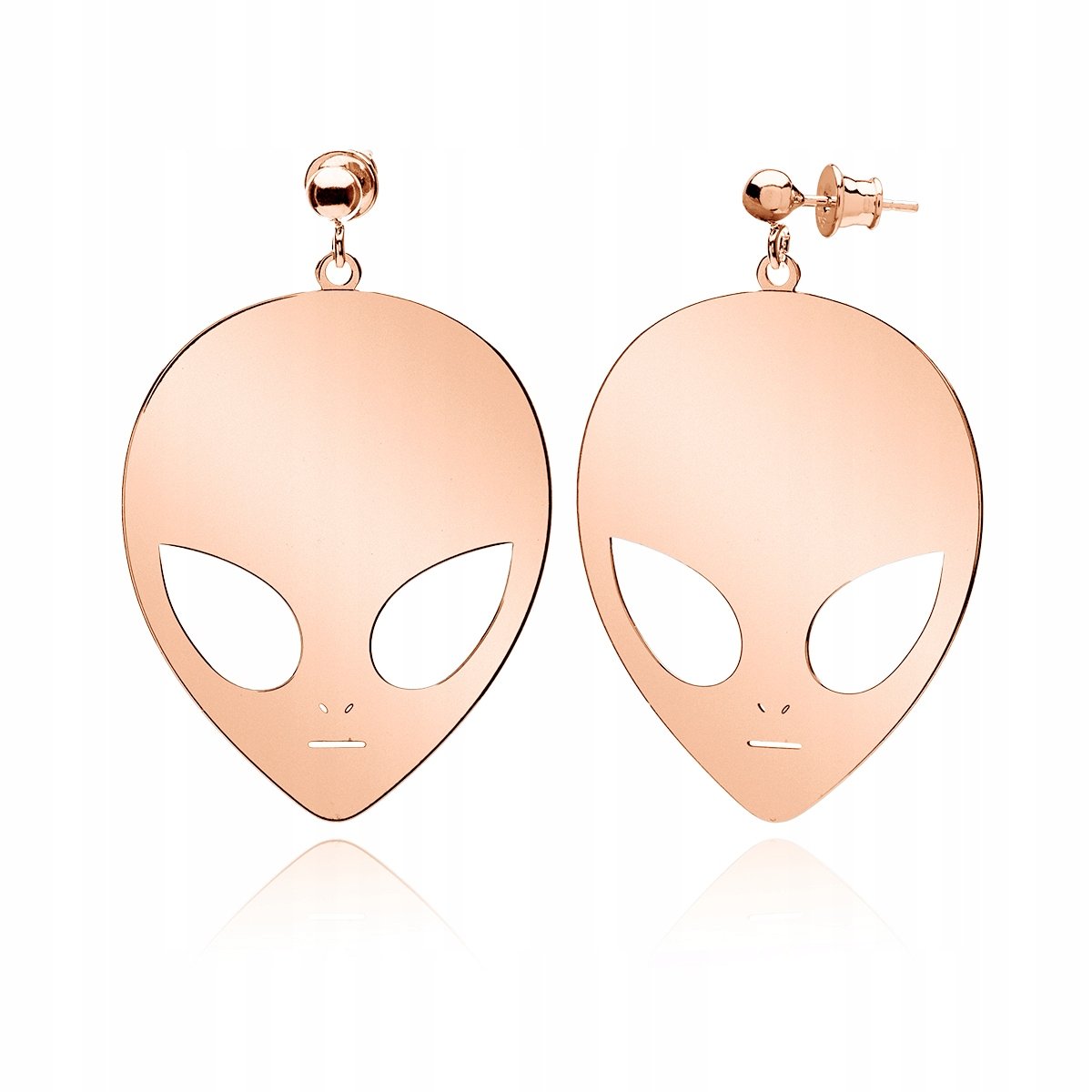 Kolczyki Alien GRAWER srebrne złocenie róż