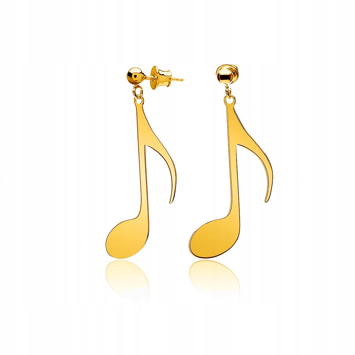 Kolczyki nutki srebrne pozłacane GRAWER