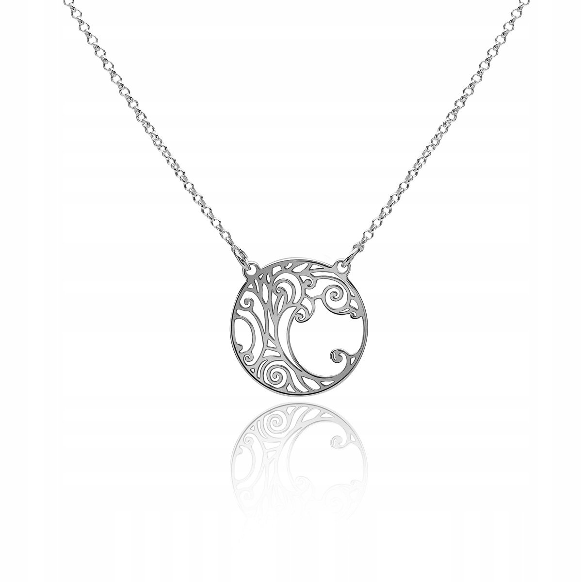 Naszyjnik celebrytka z kółeczkiem rodowany