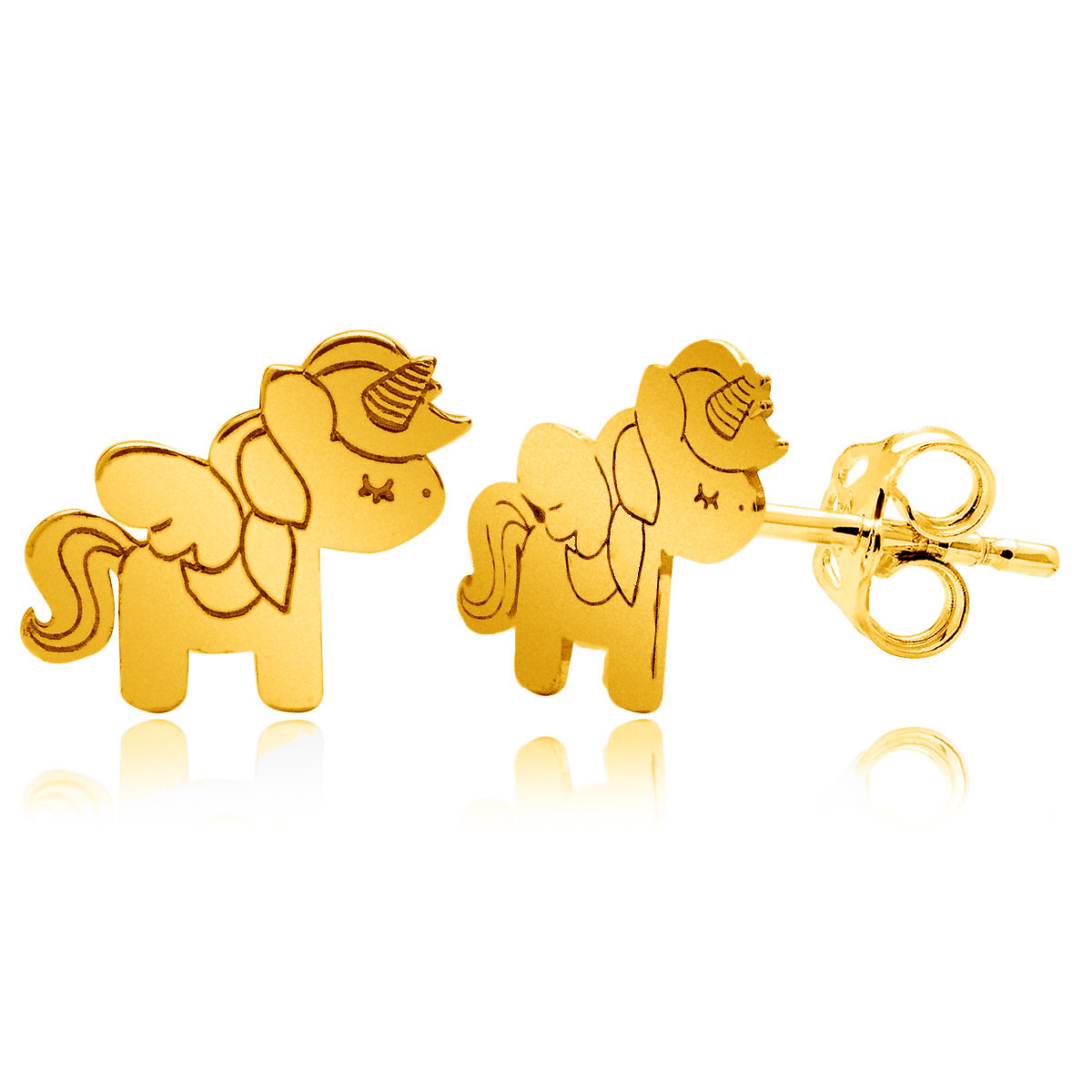 Kolczyki koniki kucyki sztyfty srebrne pozłacane