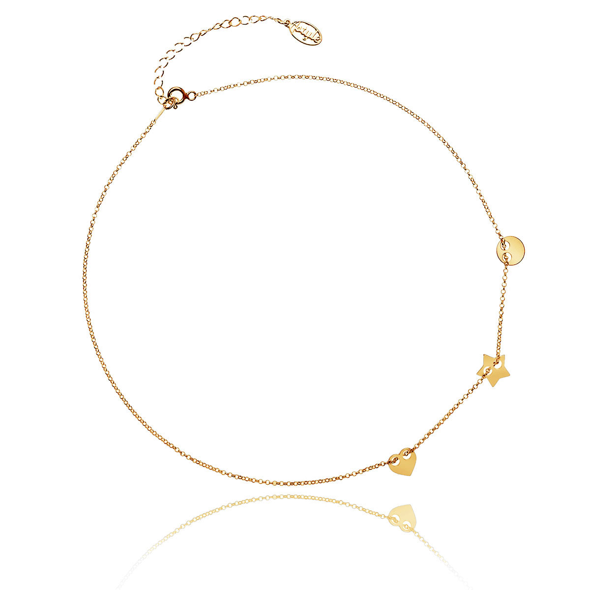 Naszyjnik celebrytka srebrny pozłacany