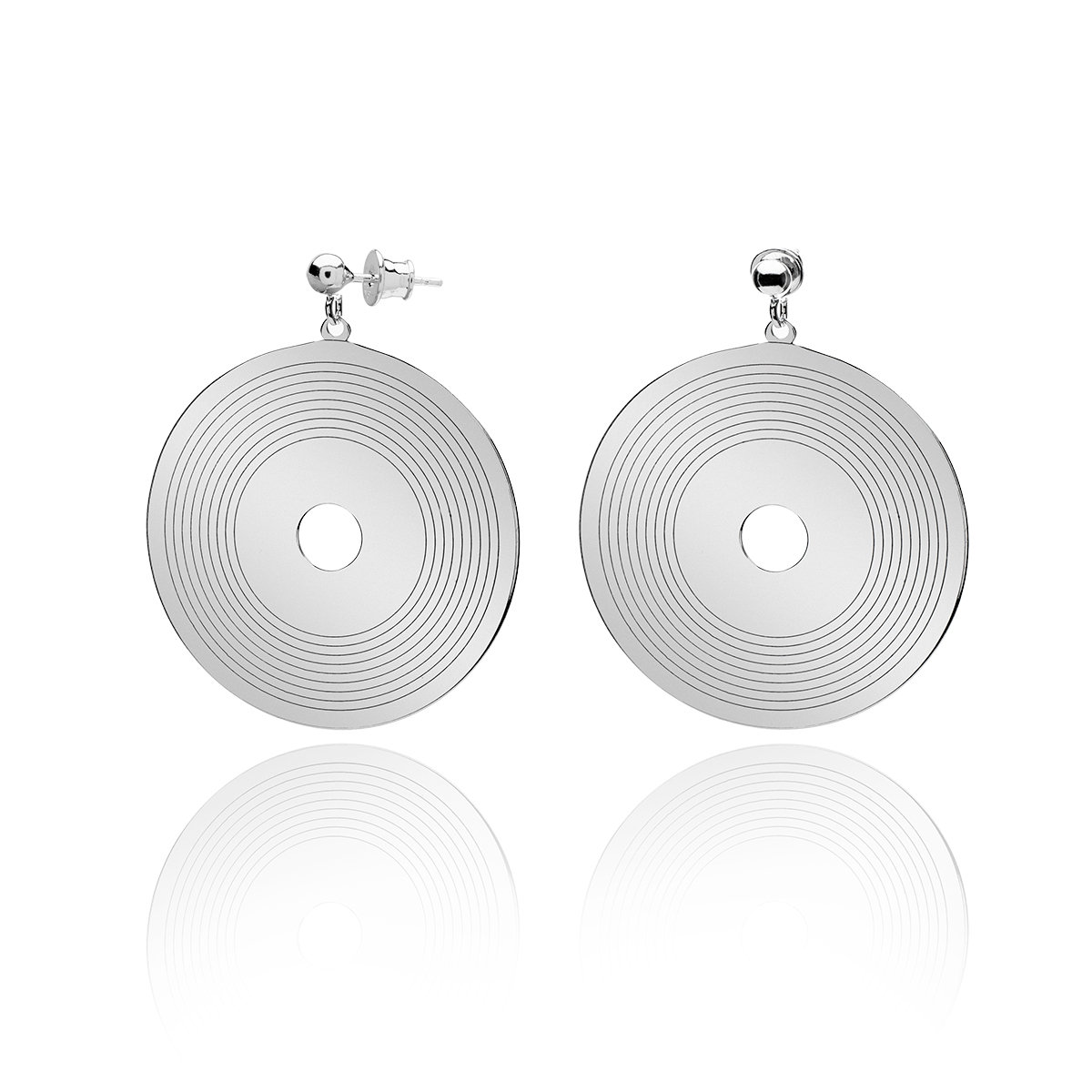Kolczyki koła VINYLOVE srebrne