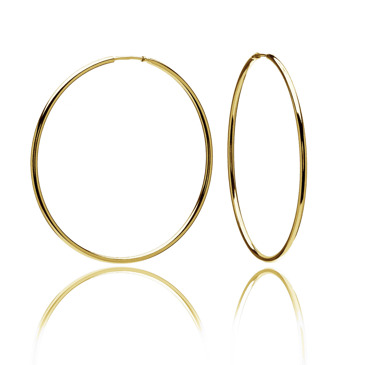 Kolczyki duże kółka srebrne pozłacane