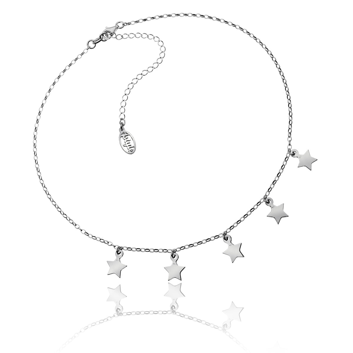 Choker z gwiazdkami srebrny