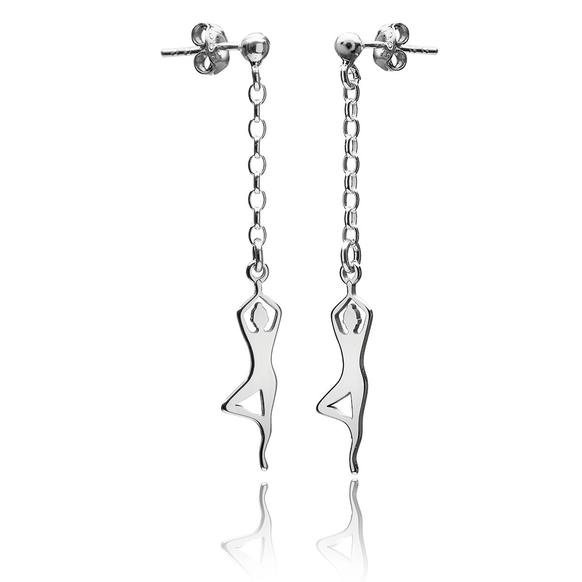 Kolczyki joga drzewo srebrne