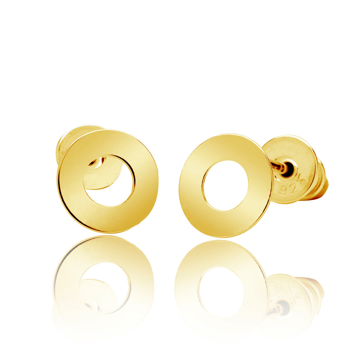 Kolczyki kółeczka sztyft pozłacane