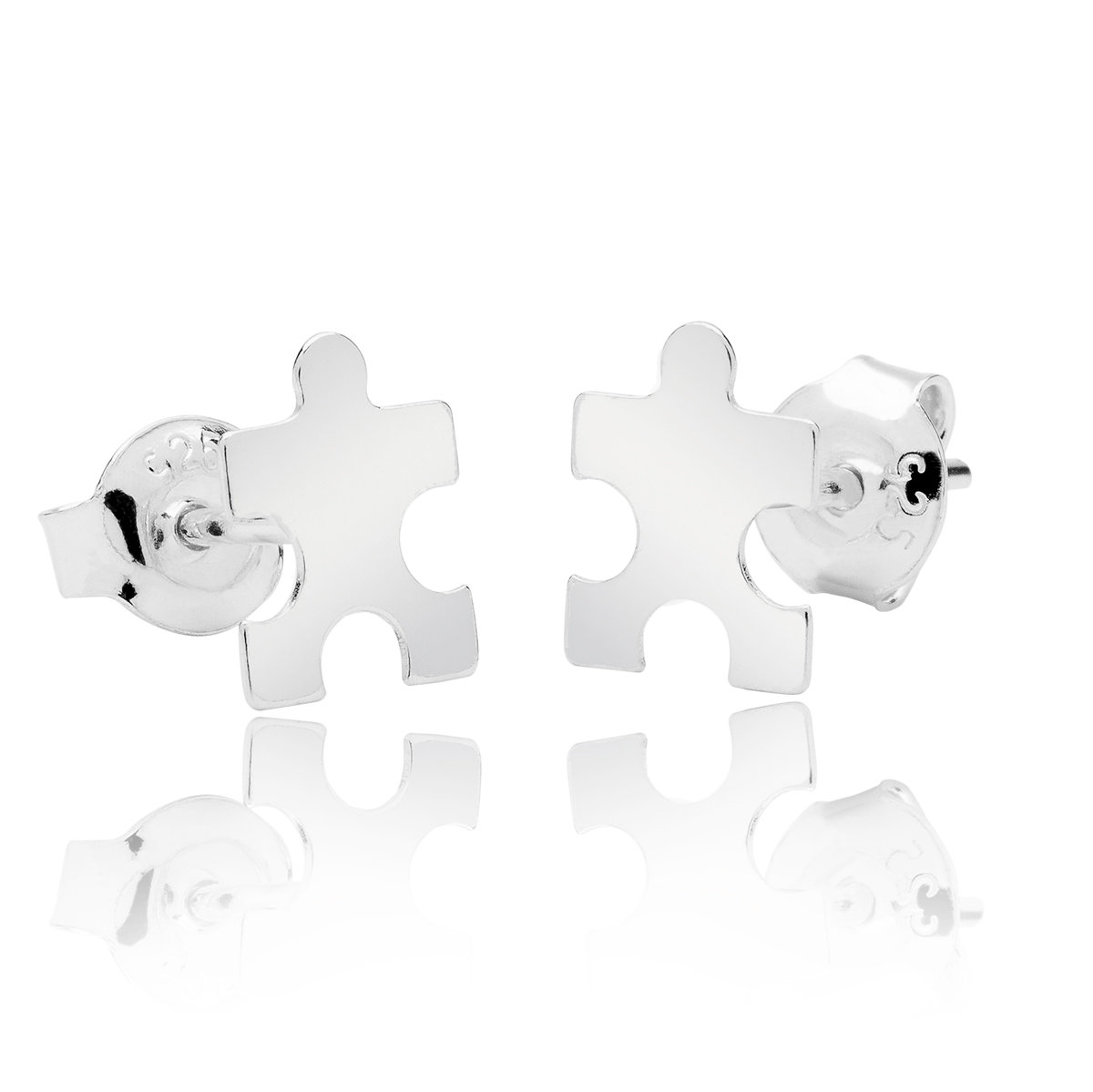 Kolczyki puzzle sztyft srebrne