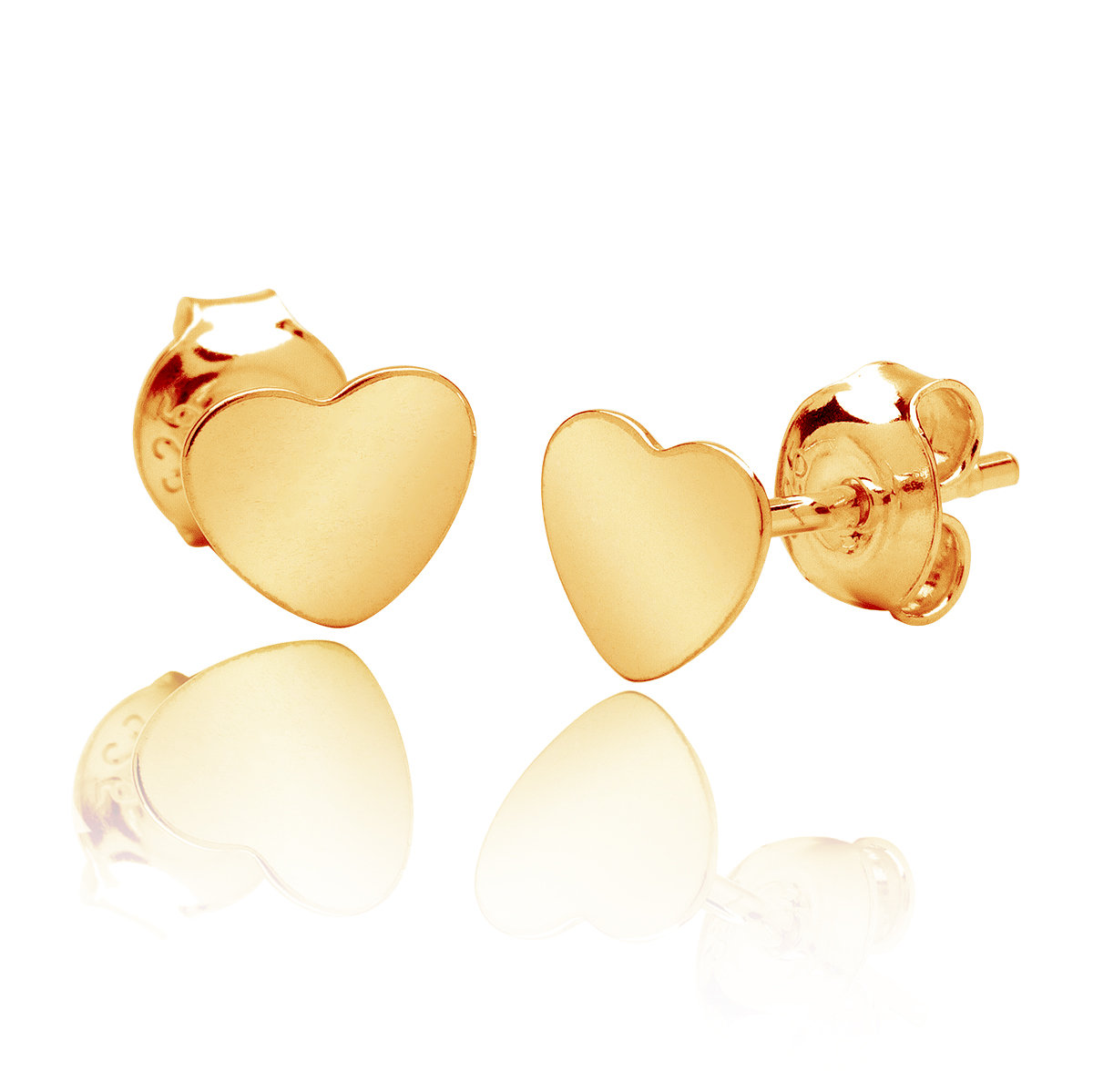 Kolczyki serduszka sztyft pozłacane