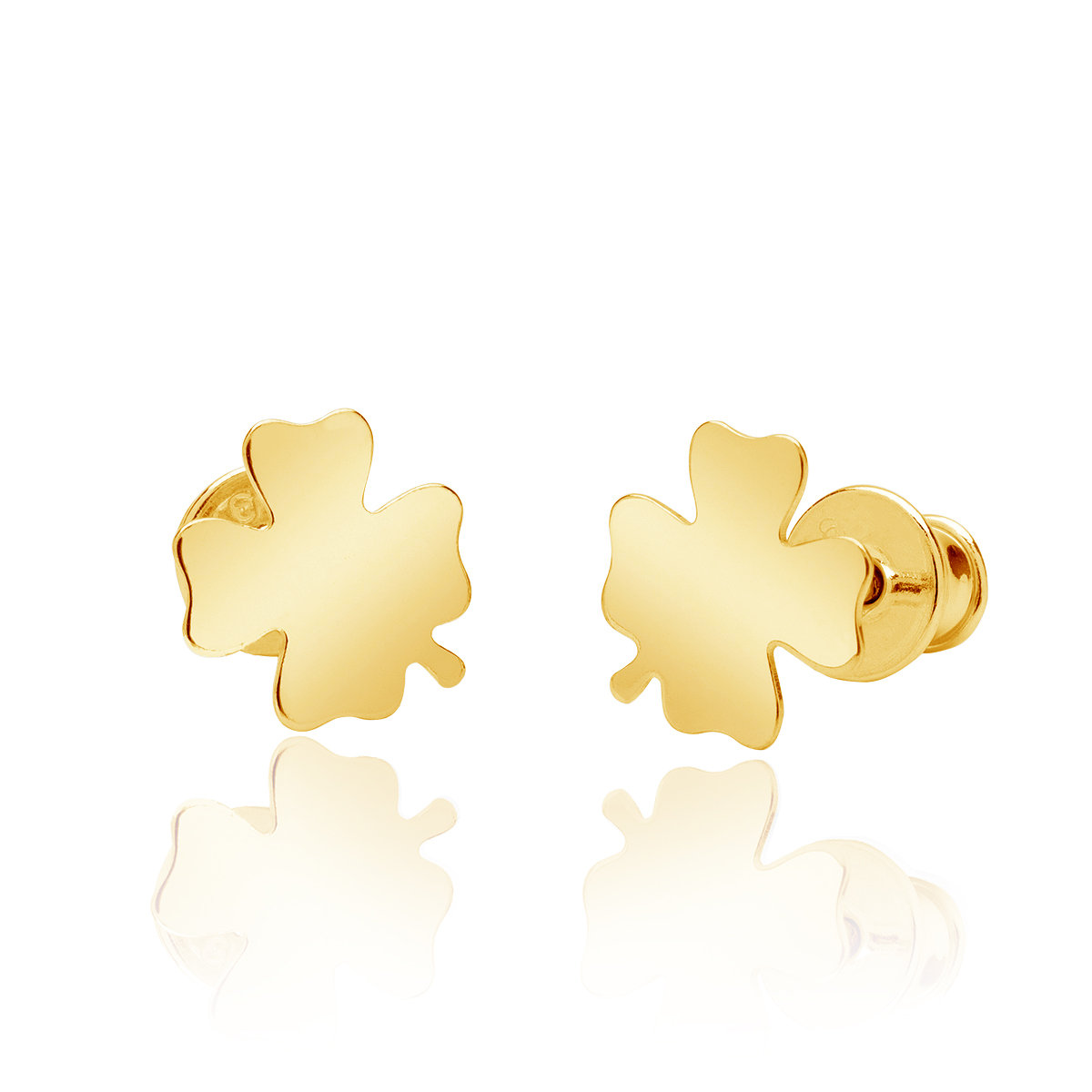 Kolczyki koniczynki sztyft pozłacane