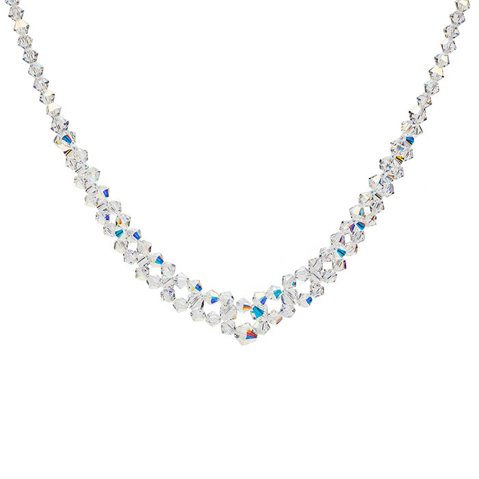 Kolia z Swarovski Elements złocenie różowe