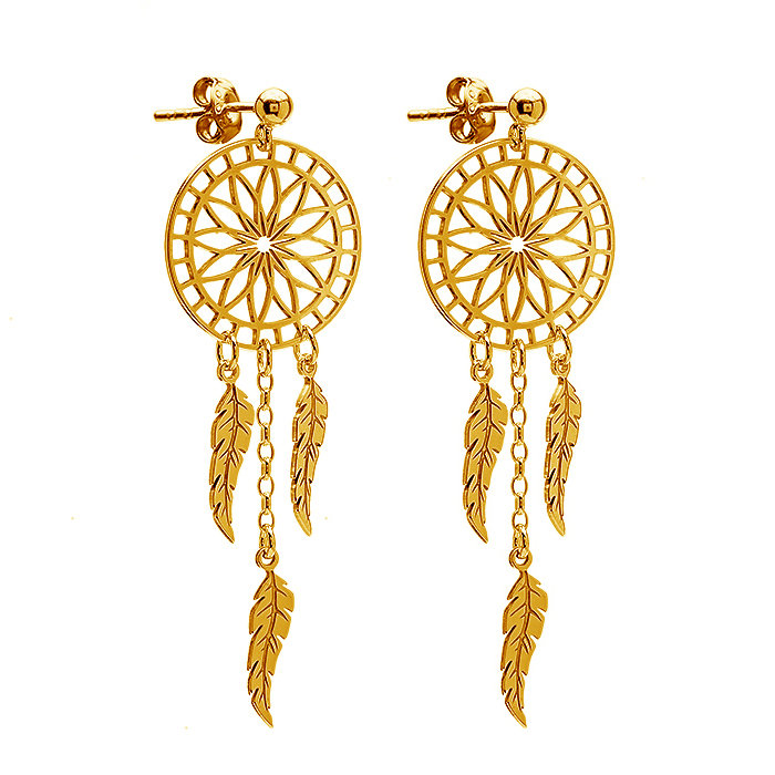 Kolczyki pozłacane łapacz snów