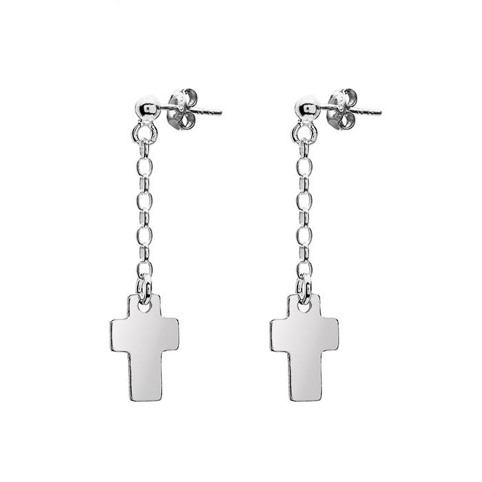 Kolczyki krzyżyki srebrne