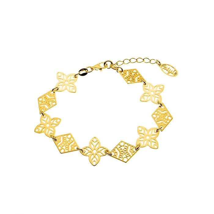 Bransoletka ażurowa srebrna pozłacana