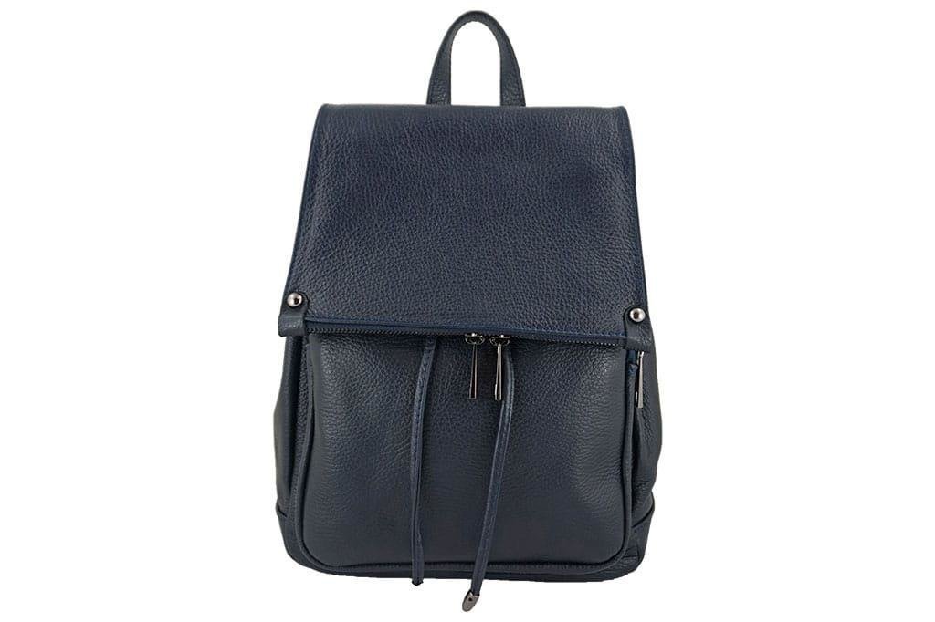 Plecak damski skórzany - Barberini's - Granatowy - Granatowy