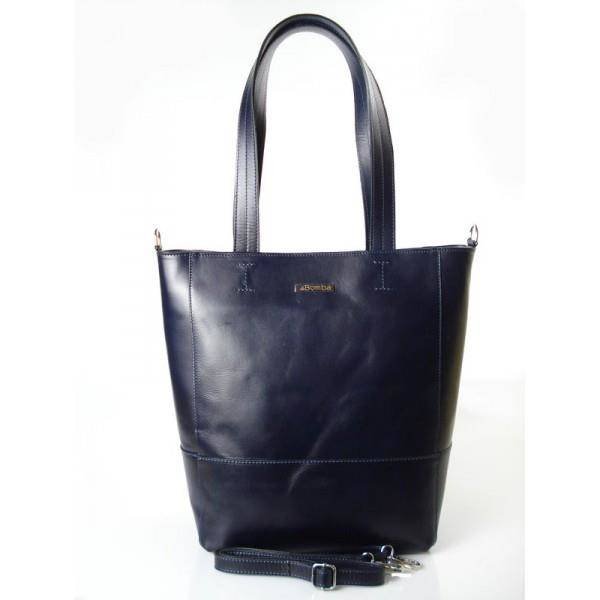 WŁOSKA TOREBKA SHOPPER BAG A4 la BOMBA GRANATOWA SB4010BS