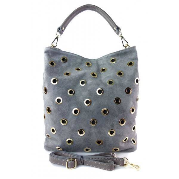 Vera Pelle, Torba-worek damski, WK579GZ, szary