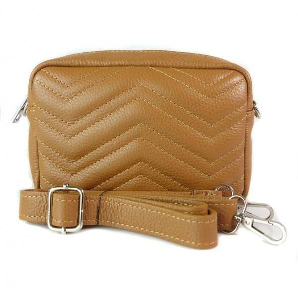 Włoska listonoszka, nerka, przewieszka Vera Pelle Camel VP1146C