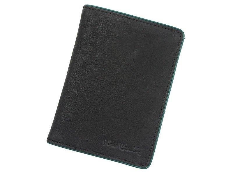 Pierre Cardin, Portfel skórzany męski, 05 Tumble 8814, czarny/zielony