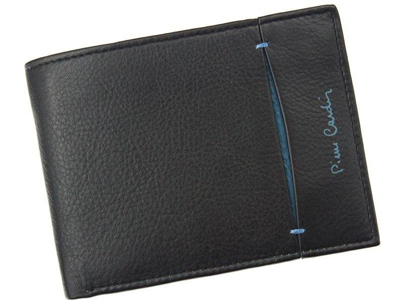 Pierre Cardin, Portfel skórzany męski, Tilak07 325, czarny/niebieski