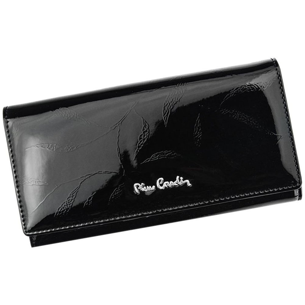 Pierre Cardin, Portfel skórzany damski, 02, Leaf 114, czarny