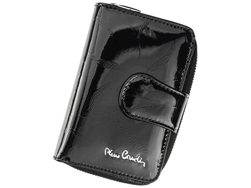 Pierre Cardin, Portfel skórzany damski, 02, Leaf 115, czarny, mały