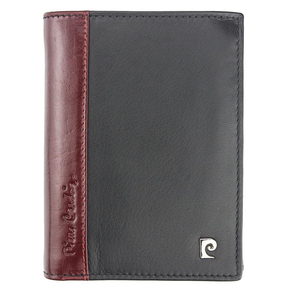 Pierre Cardin, Portfel skórzany męski, Tilak30 326, czarny/czerwony, ochrona RFID