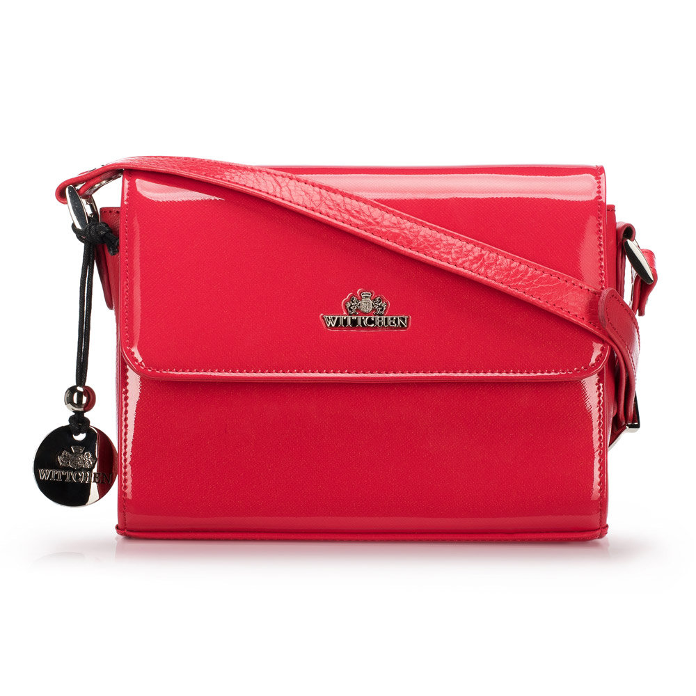 Damska listonoszka skórzana lakierowana różowa