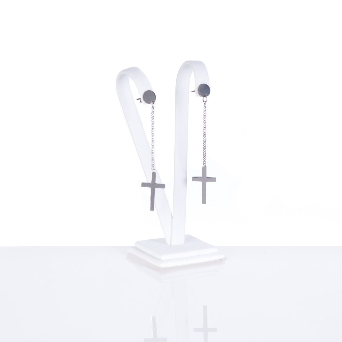 Kolczyki wiszące - krzyżyki - Acciaio