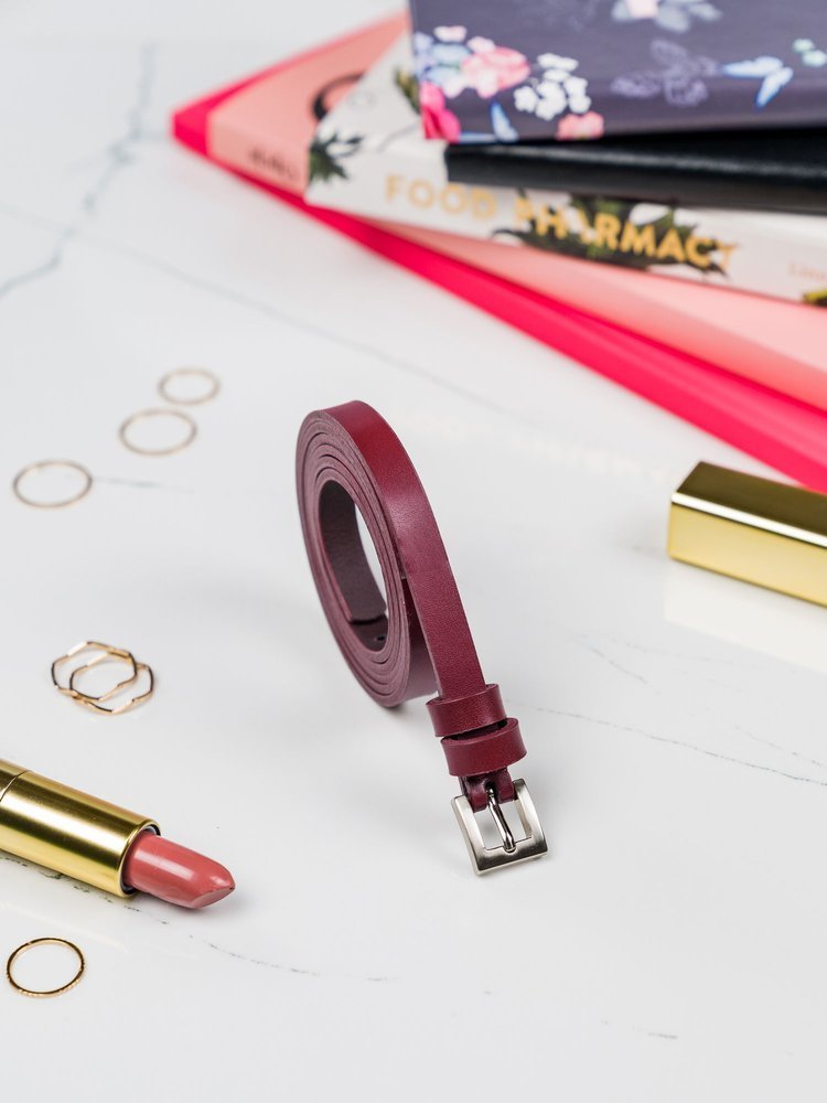 Skórzany pasek damski Rovicky szerokość 1 cm