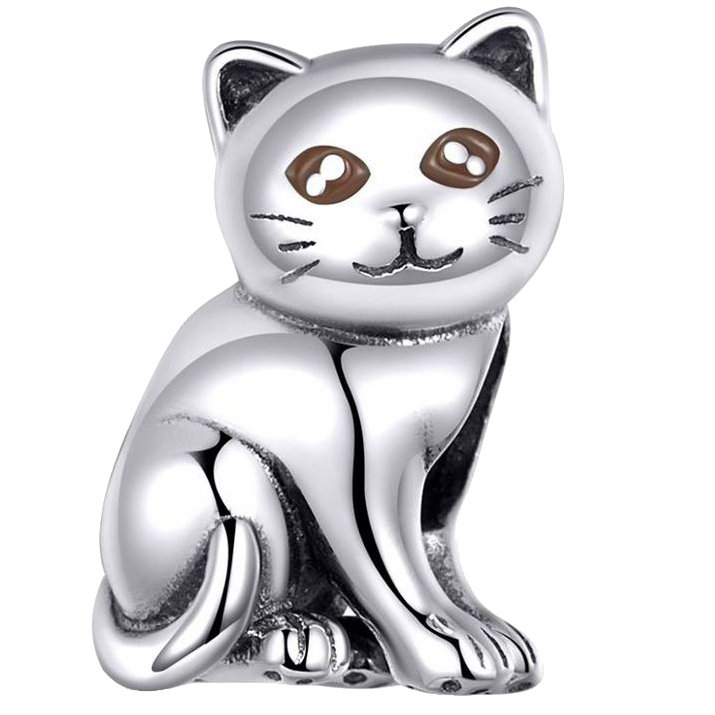 CHARMS SREBRNY KOT  srebro 925 zawieszka koralik